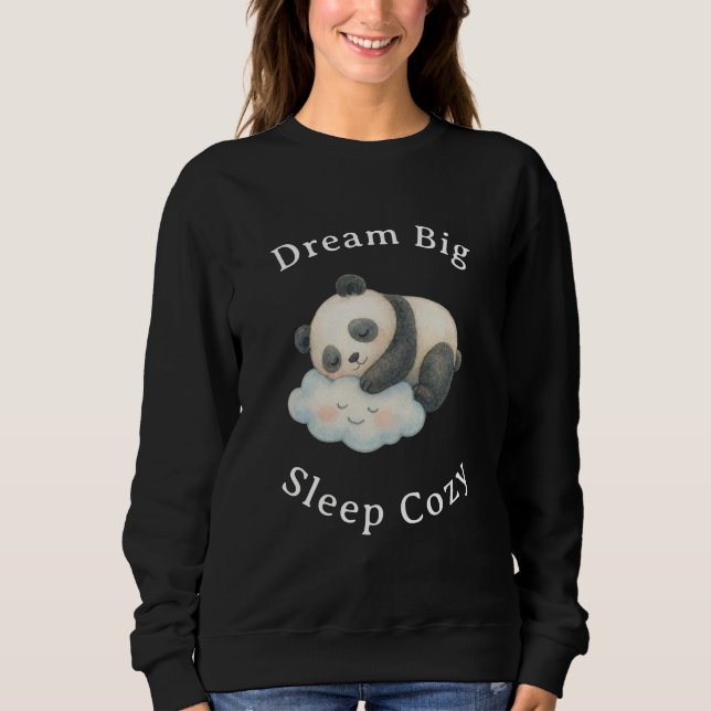 Sudadera Lindo Panda Dormido en Nube Acuarela (Anverso)