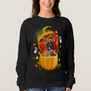 Sudadera Lindo perro de Halloween calabaza Boston Terrier