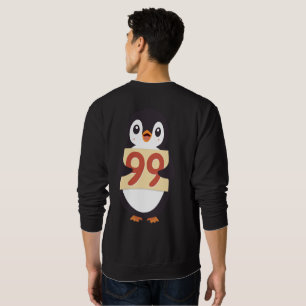 Sudadera Lindo pingüino sosteniendo un cartel con el número