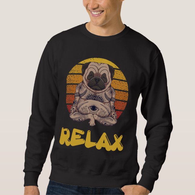 Sudadera lindo pug. abraza un pug. yoga pug Classic T-Shirt (Anverso)