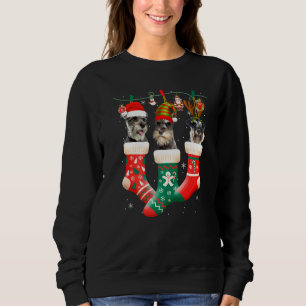 Sudadera Lindo Schnauzer De Navidad En Calcetín Xmas Reno S