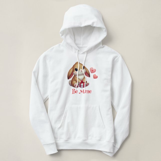 Sudadera Lindo, sé mío conejito de San Valentín (Diseño del anverso)