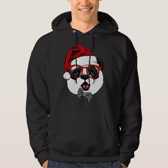 Sudadera lindo y gracioso panda en Navidades (Anverso)