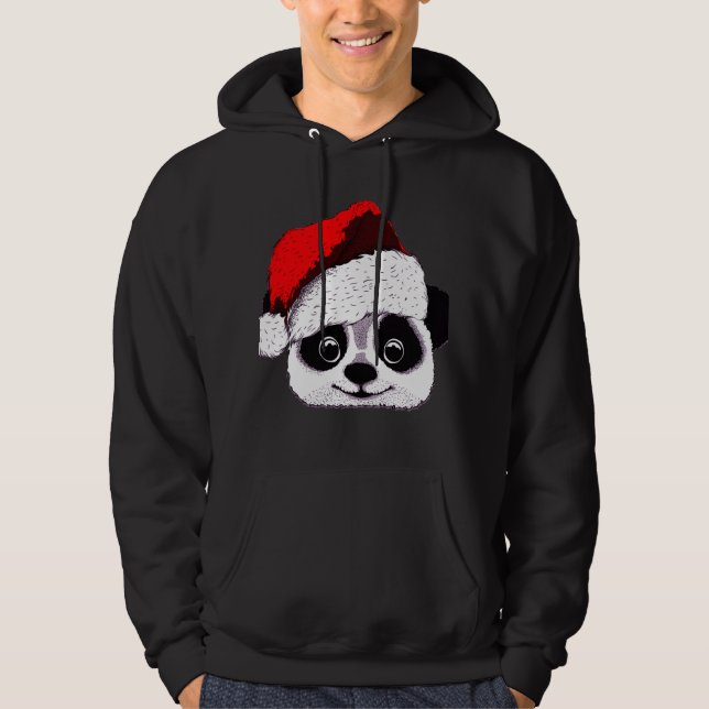 Sudadera lindo y gracioso panda en Navidades (Anverso)
