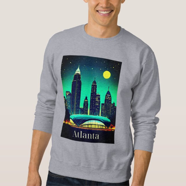 Sudadera Línea aérea de Atlanta bajo un cielo estrellado (Anverso)