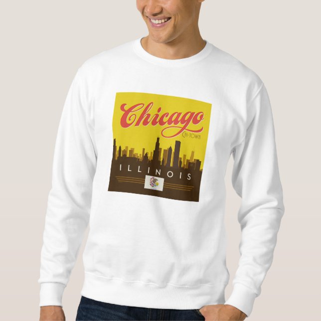 Sudadera Línea aérea de Chicago Illinois (Anverso)