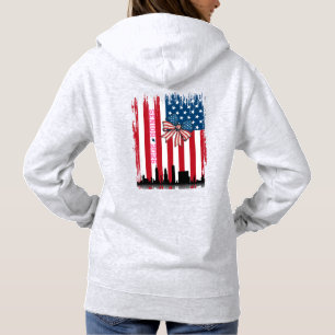 Sudadera Línea aérea de NYC arroja bandera estadounidense c