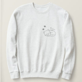 Sudadera Línea de Arte de Gato Durmiendo