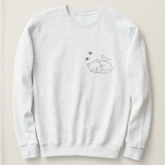 Sudadera Línea de Arte de Gato Durmiendo