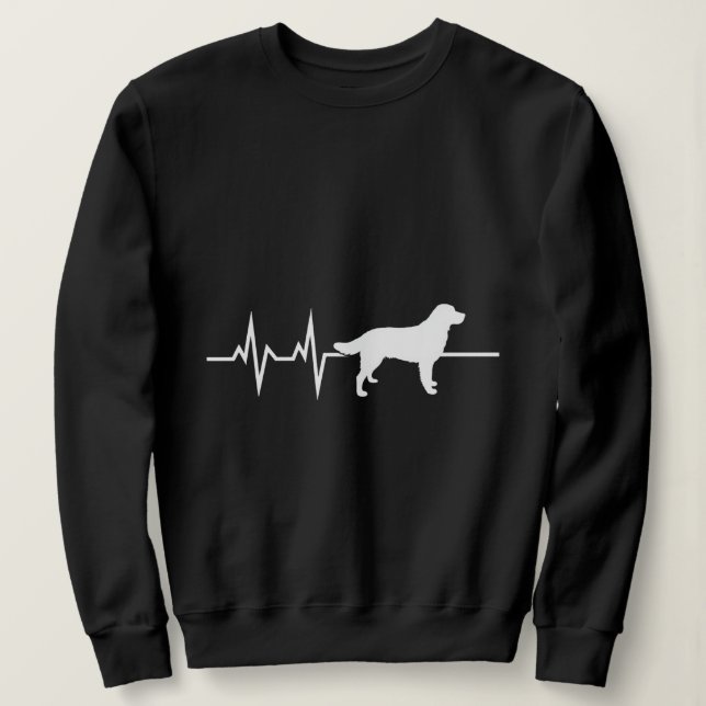 Sudadera Línea de latido del corazón del perro (Anverso del diseño)