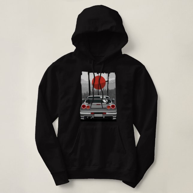 Sudadera Línea de Skyline JDM R34 Ajuste de carro Derivació (Diseño del anverso)