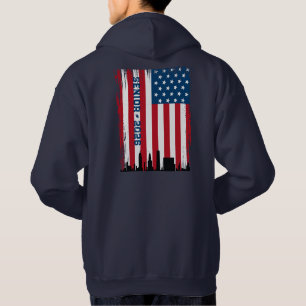 Sudadera Línea de Skyline NYC de Bandera Americana Collage
