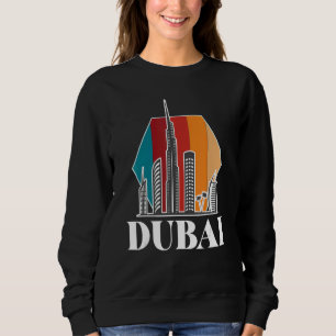 Sudadera Línea de Skyline Retro de Dubai Burj Khalifa Unite