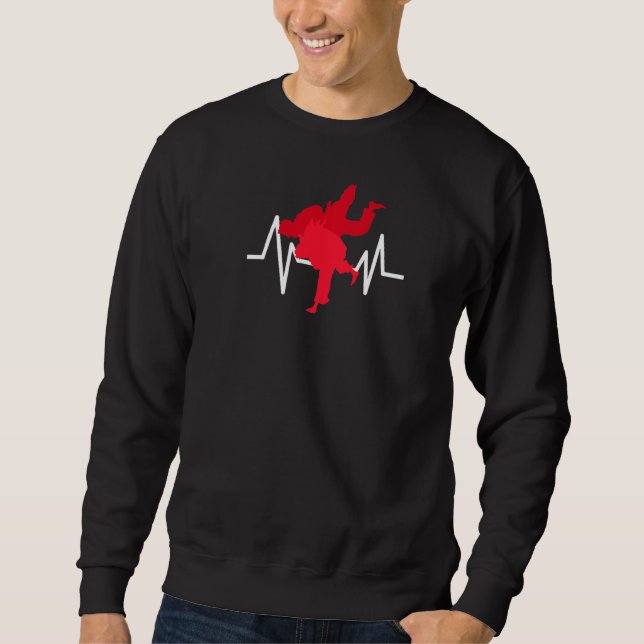 Sudadera Línea de vida del corazón del Judo Marcial deporti (Anverso)