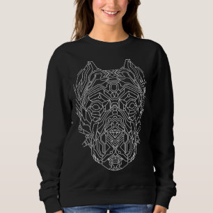 Sudadera Líneas blancas de la cabeza geométrica del perro P