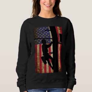 Sudadera Lineman American Flag Electric Cable Lineman Gift