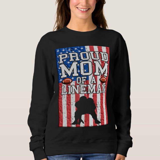 Sudadera Lineman Mom Linemom American Football Linemen Prou (Anverso)