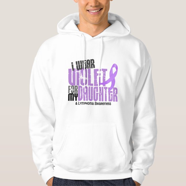 Sudadera Linfoma de Hodgkins llevo la violeta para mi hija (Anverso)