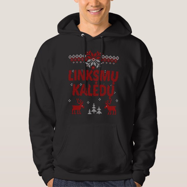 Sudadera Linksmu Kaledu Lithuanian Merry Christmas Gift (Anverso)