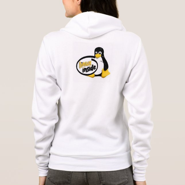 Sudadera LINUX DENTRO de Tux el logotipo del pingüino de (Reverso)