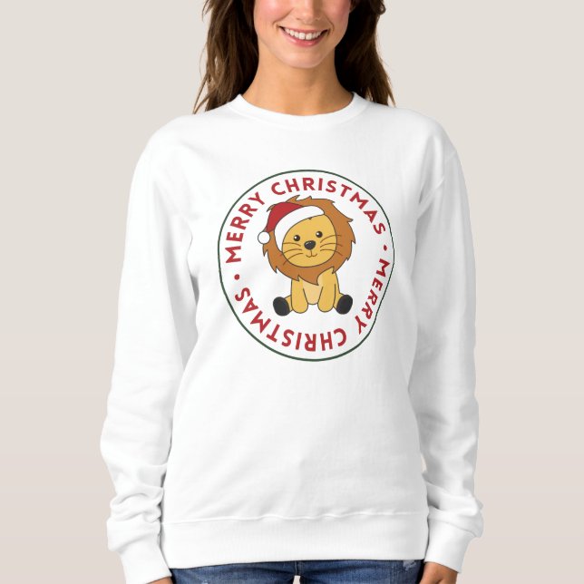 Sudadera Lion Christmas Snow Winter Animals Lions (Anverso)