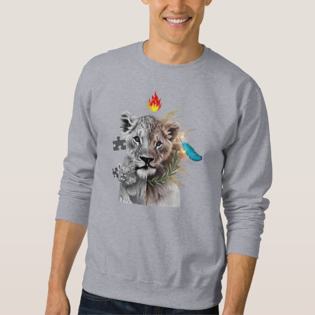 Sudadera Lion Cub Duality Art Basic Sweatshirt  (Anverso)