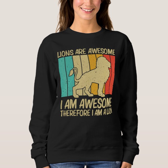 Sudadera Lion For Men Women African Safari Zoo Animal Retro (Anverso)