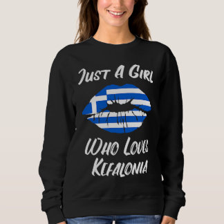 Sudadera Lips and Mouth Love Greek Flag Kefalonia