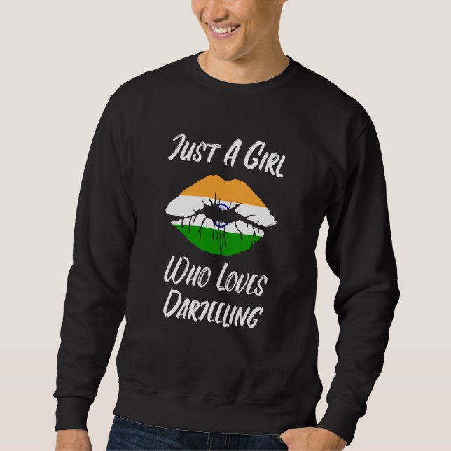 Sudadera Lips and mouth love Indian flag Darjeeling (Anverso)