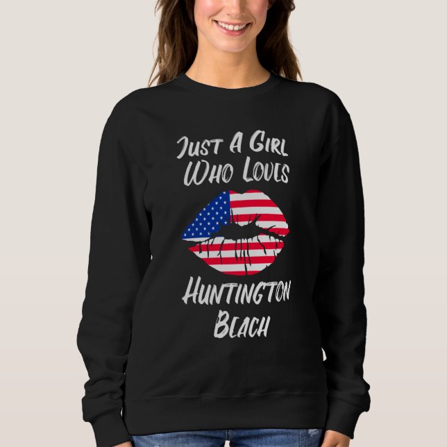 Sudadera Lips Mouth Love American Flag Huntington Beach (Anverso)