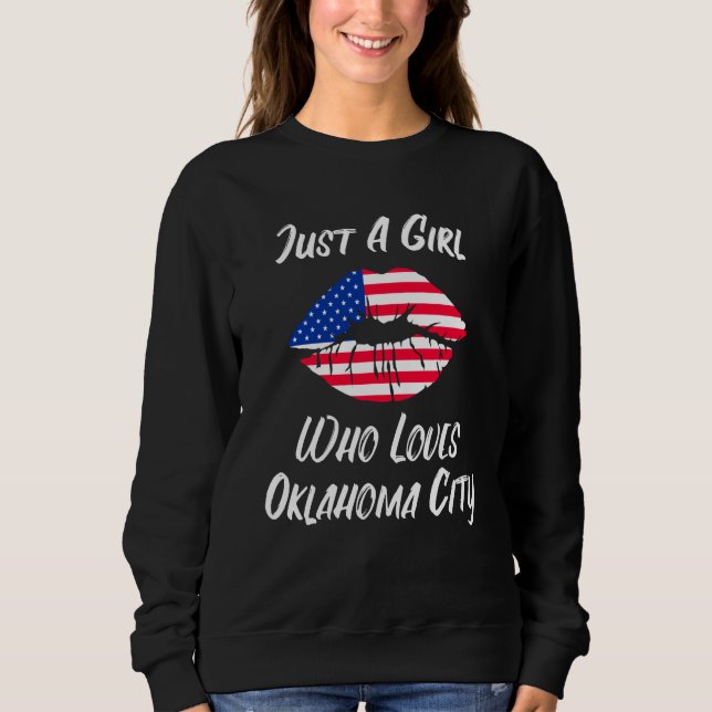 Sudadera Lips Mouth Love American Flag Oklahoma City (Anverso)