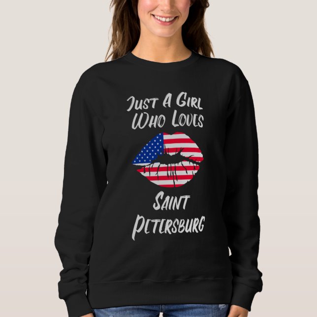 Sudadera Lips Mouth Love American Flag Saint Petersburg (Anverso)