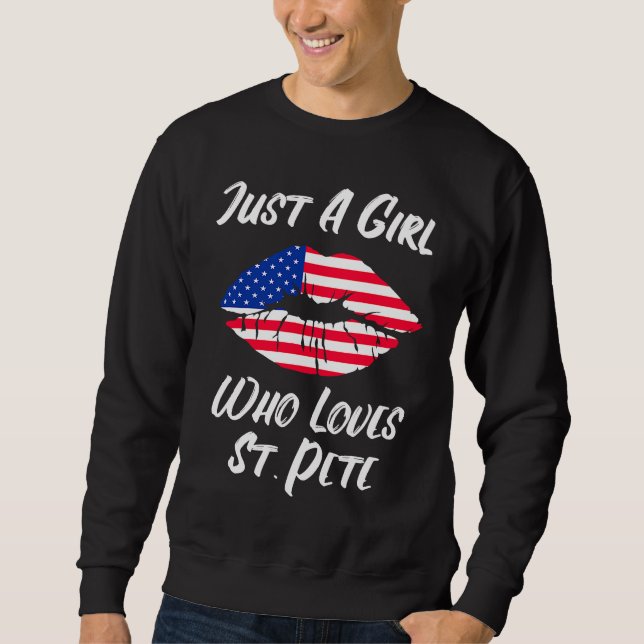 Sudadera Lips Mouth Love American Flag St Pete (Anverso)