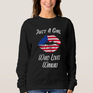 Sudadera Lips Mouth Love American Flag Waikiki