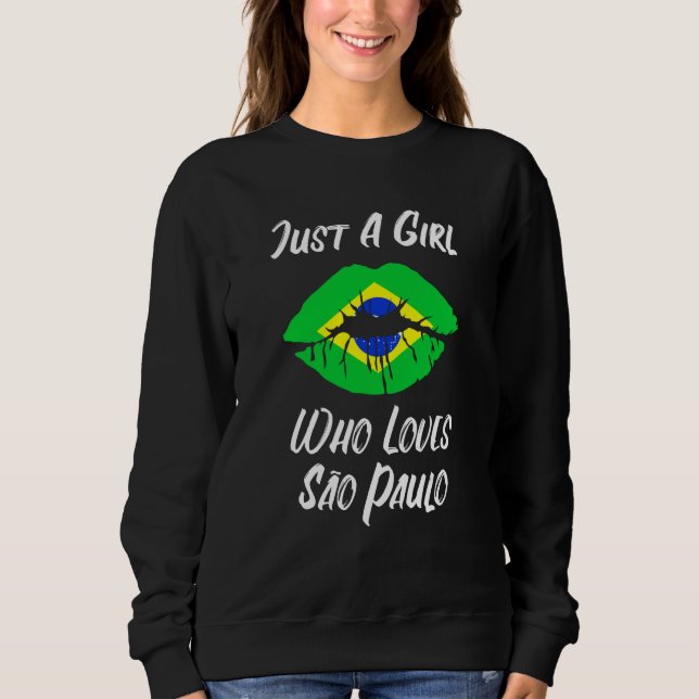 Sudadera Lips Mouth Love Brazilian Flag Sao Paulo (Anverso)
