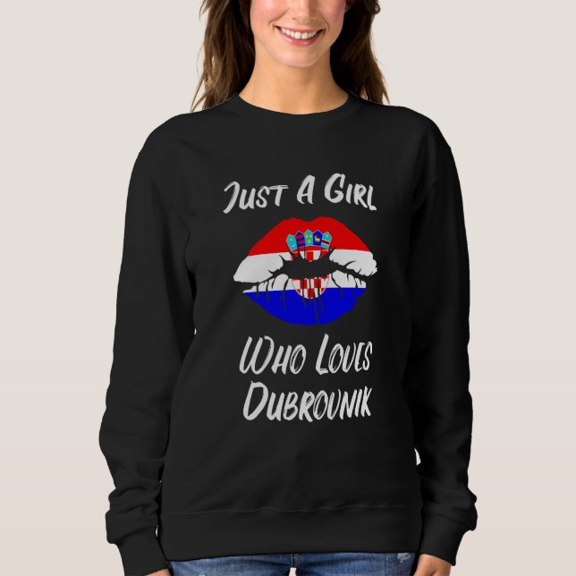 Sudadera Lips Mouth Love Croatia Flag Dubrovnik (Anverso)
