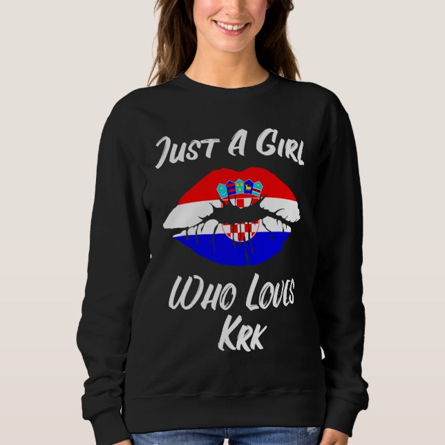 Sudadera Lips Mouth Love Croatia Flag Krk (Anverso)