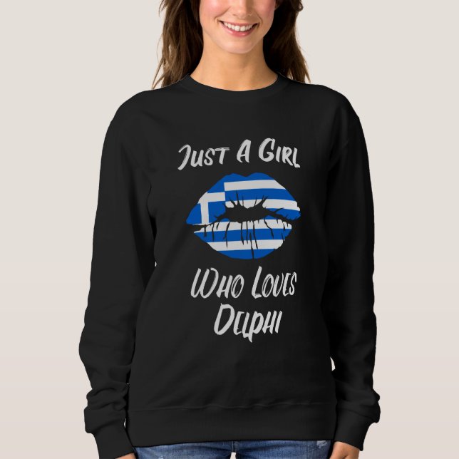 Sudadera Lips Mouth Love Greek Flag Delphi (Anverso)