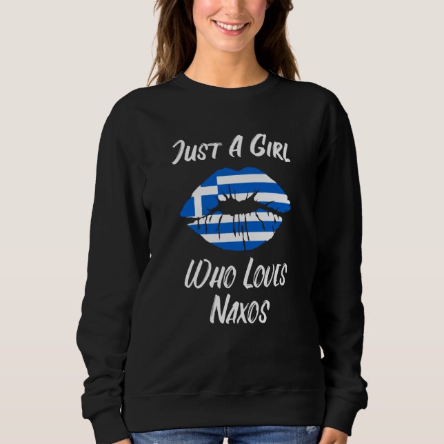 Sudadera Lips Mouth Love Greek Flag Naxos (Anverso)