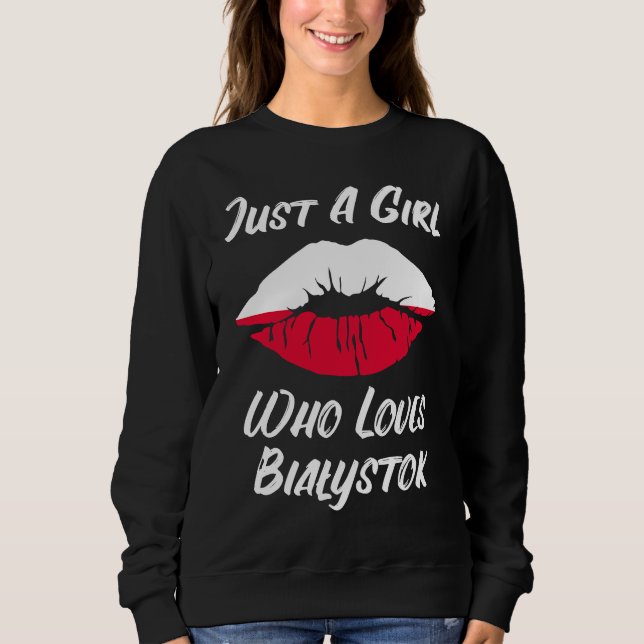 Sudadera Lips Mouth Love Polish Flag Bialystok (Anverso)