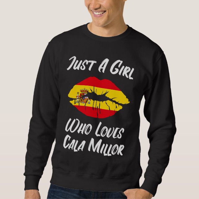 Sudadera Lips Mouth Love Spanish Flag Cala Millor (Anverso)