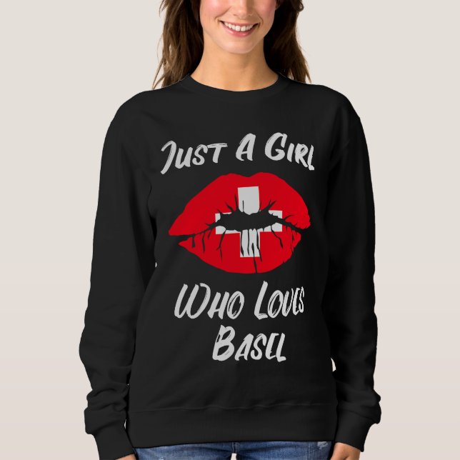 Sudadera Lips Mouth Love Switzerland Flag Basel (Anverso)