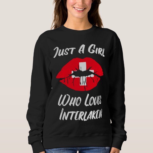 Sudadera Lips Mouth Love Switzerland Flag Interlaken (Anverso)