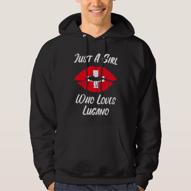 Sudadera Lips Mouth Love Switzerland Flag Lugano (Anverso)