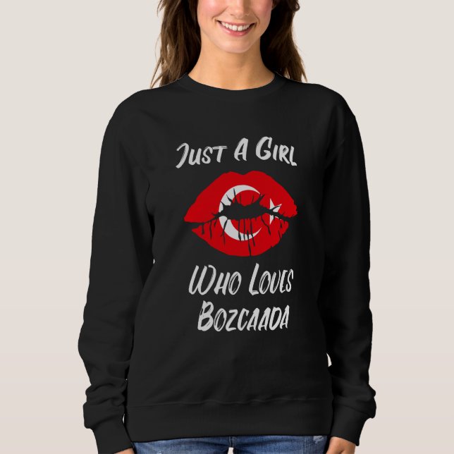 Sudadera Lips Mouth Love Turkish Flag Bozcaada (Anverso)