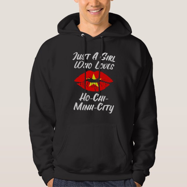 Sudadera Lips Mouth Love Vietnamese Flag Ho Chi Minh City (Anverso)