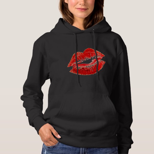 Sudadera Lipsmack Lips Kiss Red Black (Anverso)