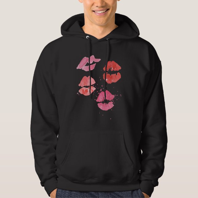 Sudadera Lipstick Kisses for Valentines Day (Anverso)
