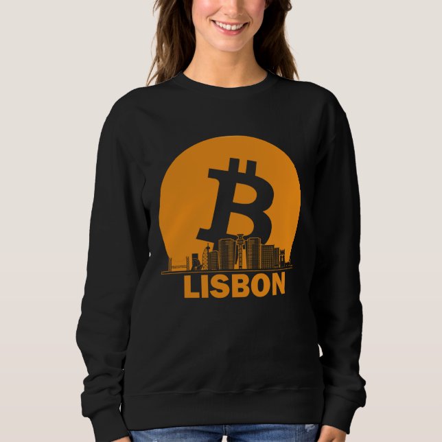 Sudadera Lisbon Bitcoin Maximalist  Bitcoin Lisbon Skyline (Anverso)