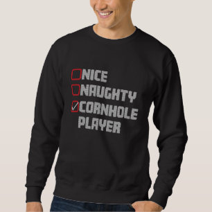 Sudadera Lista de jugadores de Cornhole agradables y travie